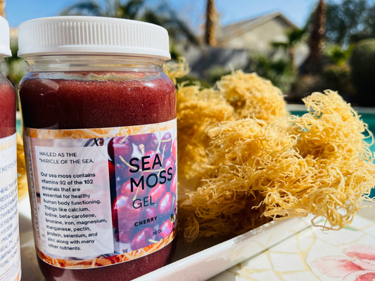 Sea Moss Gel Cherry Flavored | 100% Natural Organic | Helps Boost Immunity, Digestion, Metabolism | Cherry Sea Moss Gel - 16Oz