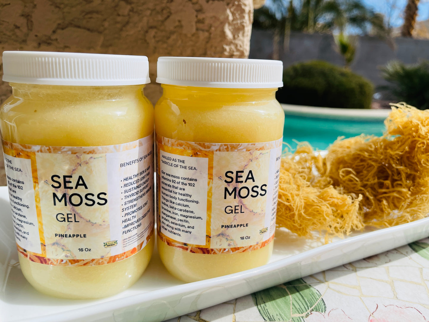 Sea Moss Gel Pineapple Flavored | 100% Natural Organic | Helps Boost Immunity, Digestion, Metabolism | Pineapple Sea Moss Gel - 16Oz