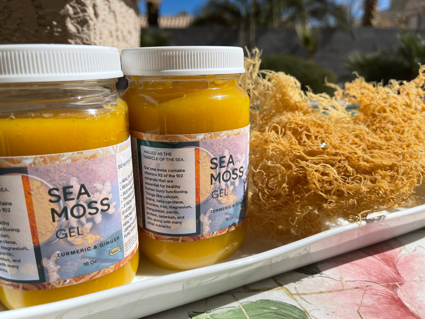 Sea Moss Gel Turmeric & Ginger Flavored | 100% Natural Organic | Helps Boost Immunity, Digestion, Metabolism | Turmeric Ginger Sea Moss Gel - 16Oz
