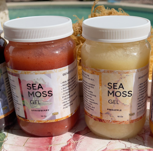 Best Selling Sea Moss Gel Flavors: Strawberry and Pineapple Flavored Sea Moss Gel | 100% Natural | Boosts Immunity, Metabolism - 32oz